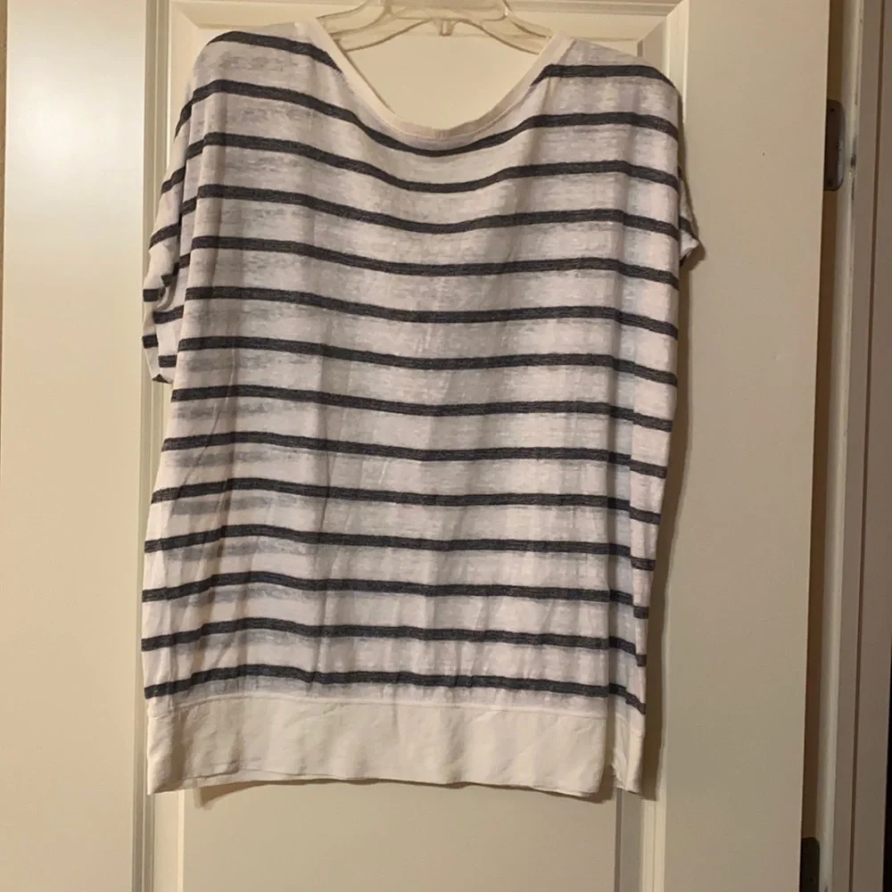 Cabi White with Black strips Top Size Small - Picture 2 of 3